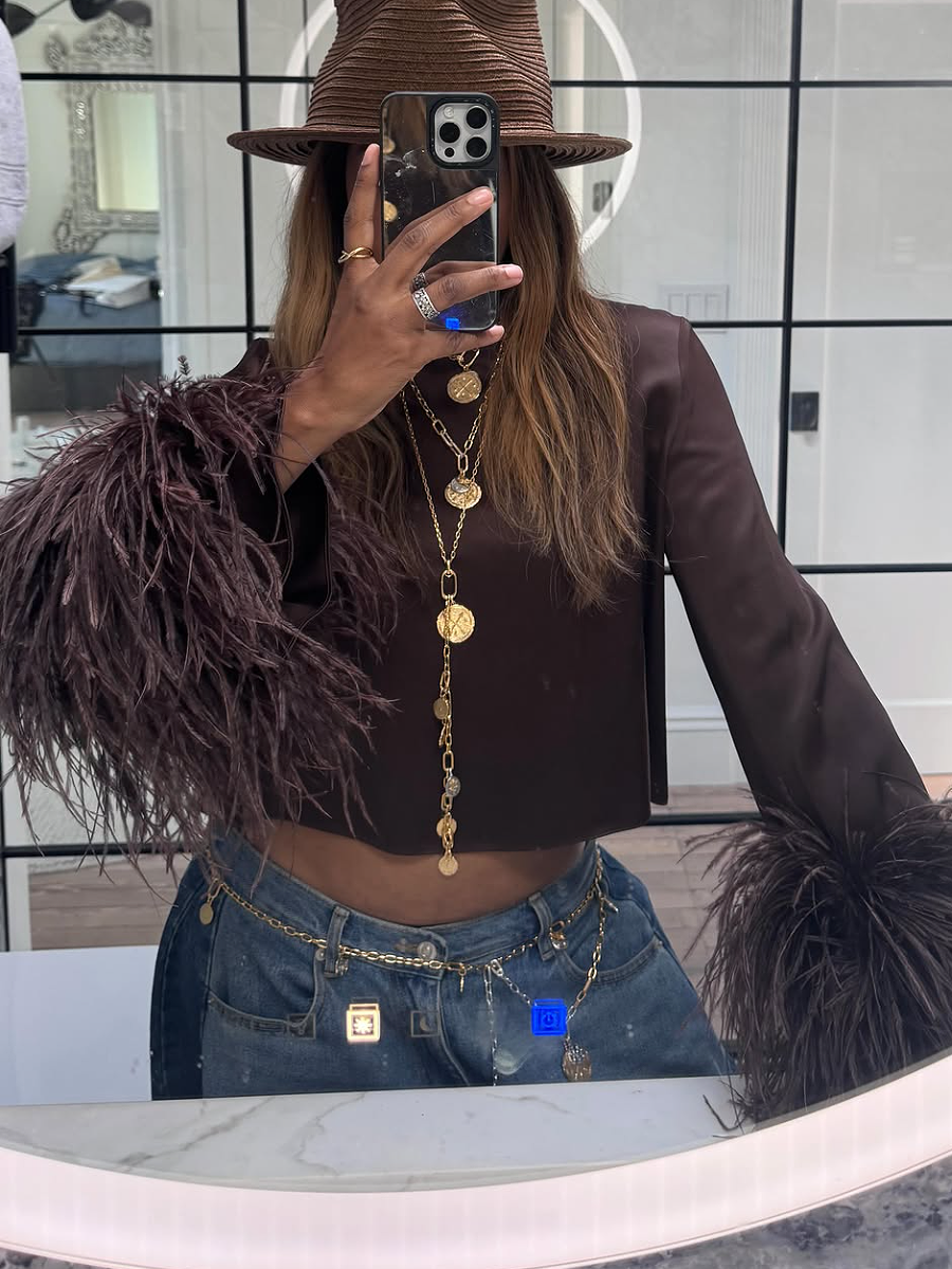 Solid Color Fringed Cuff Top